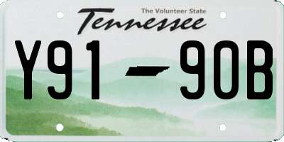 TN license plate Y9190B