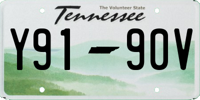 TN license plate Y9190V