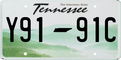 TN license plate Y9191C