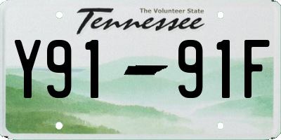 TN license plate Y9191F