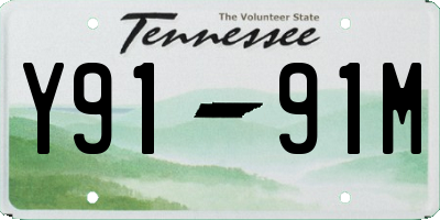 TN license plate Y9191M