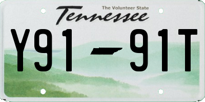 TN license plate Y9191T