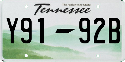 TN license plate Y9192B