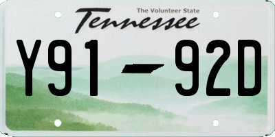 TN license plate Y9192D