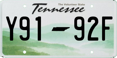 TN license plate Y9192F