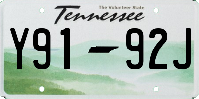 TN license plate Y9192J