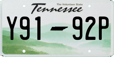 TN license plate Y9192P