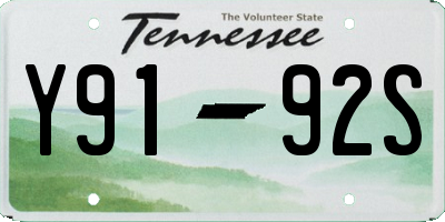 TN license plate Y9192S