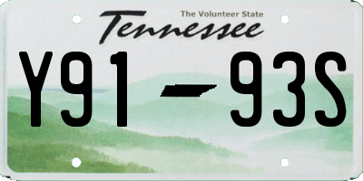 TN license plate Y9193S
