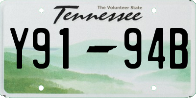 TN license plate Y9194B