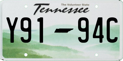TN license plate Y9194C