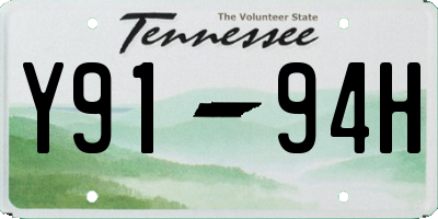 TN license plate Y9194H