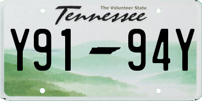 TN license plate Y9194Y