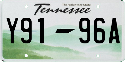 TN license plate Y9196A