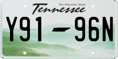 TN license plate Y9196N
