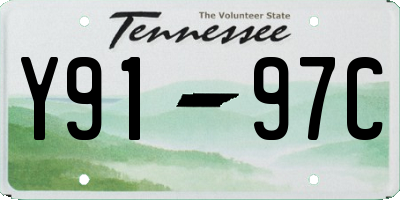 TN license plate Y9197C