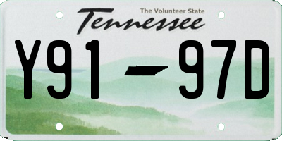 TN license plate Y9197D