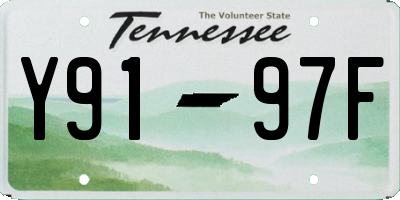 TN license plate Y9197F