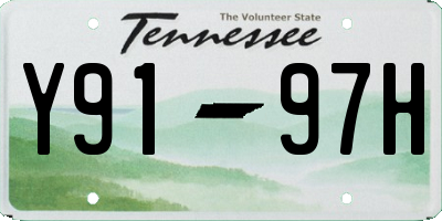 TN license plate Y9197H