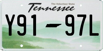 TN license plate Y9197L