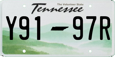 TN license plate Y9197R