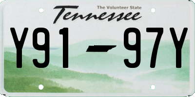 TN license plate Y9197Y