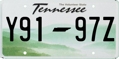 TN license plate Y9197Z