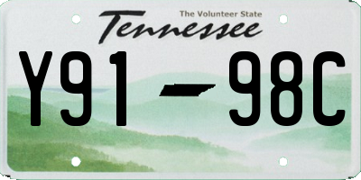 TN license plate Y9198C