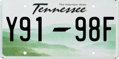 TN license plate Y9198F
