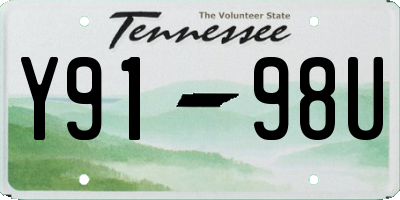 TN license plate Y9198U