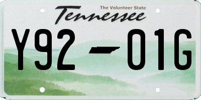 TN license plate Y9201G