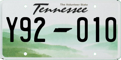 TN license plate Y9201O