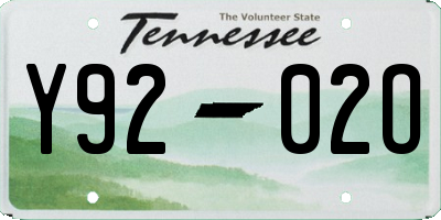 TN license plate Y9202O