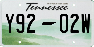 TN license plate Y9202W