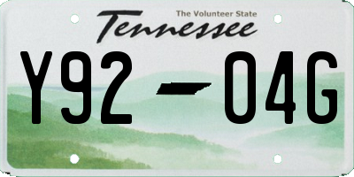 TN license plate Y9204G
