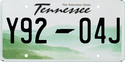 TN license plate Y9204J