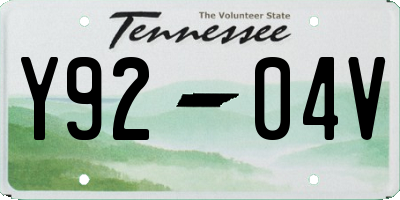 TN license plate Y9204V
