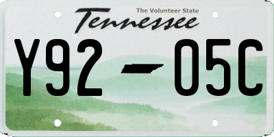 TN license plate Y9205C