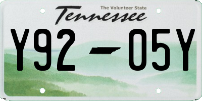 TN license plate Y9205Y