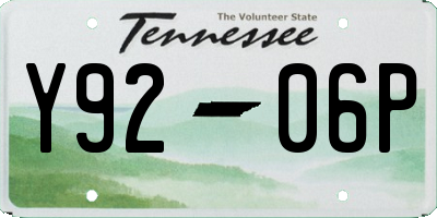 TN license plate Y9206P