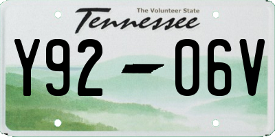 TN license plate Y9206V