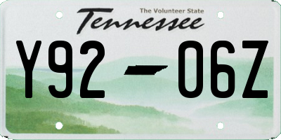 TN license plate Y9206Z