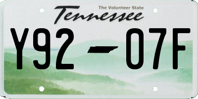 TN license plate Y9207F