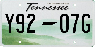 TN license plate Y9207G