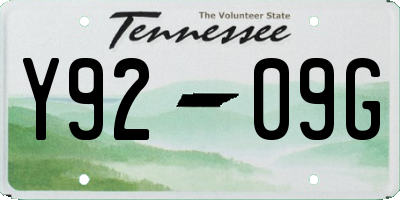 TN license plate Y9209G