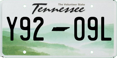 TN license plate Y9209L