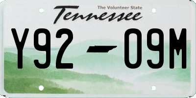 TN license plate Y9209M