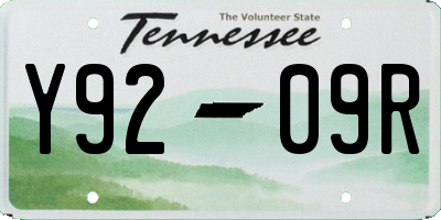 TN license plate Y9209R