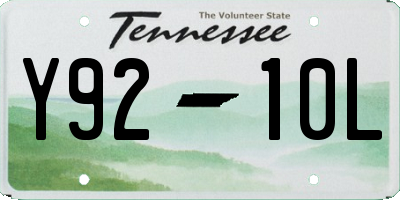 TN license plate Y9210L