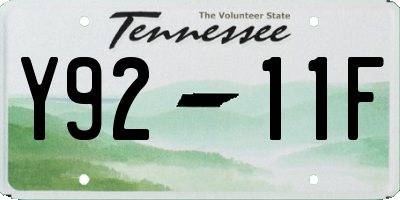TN license plate Y9211F